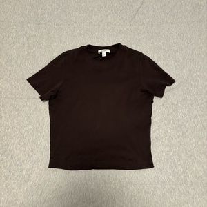 COS chocolate brown cropped t-shirt